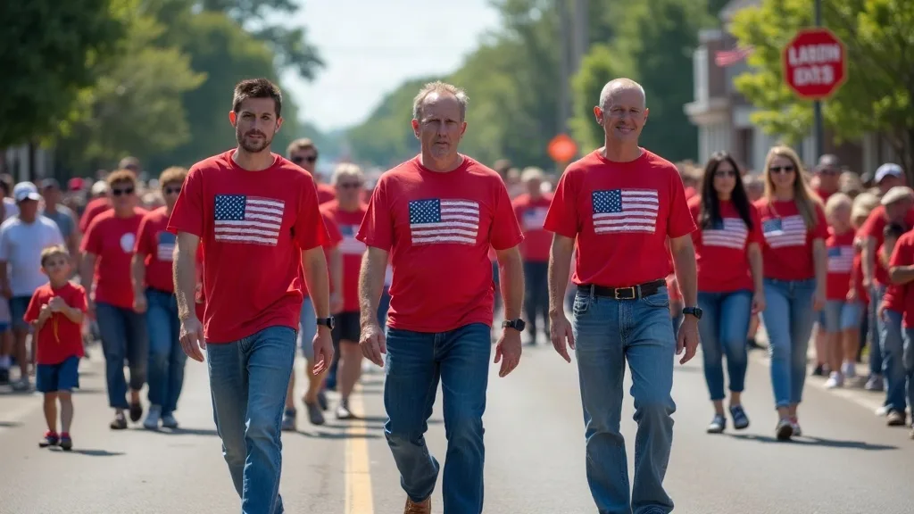 Editorial illustration for: Constantino appears with union members at Massena Labor Day parade
