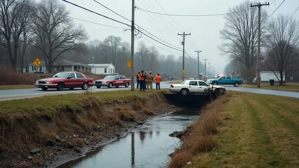 Editorial illustration for: Crash sends vehicle into creek in Brownville