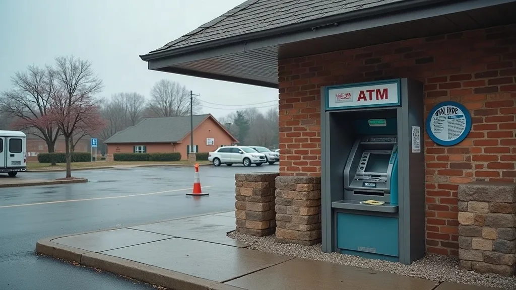 Editorial illustration for: Croghan ATM vandalized in attempted theft, credit union says