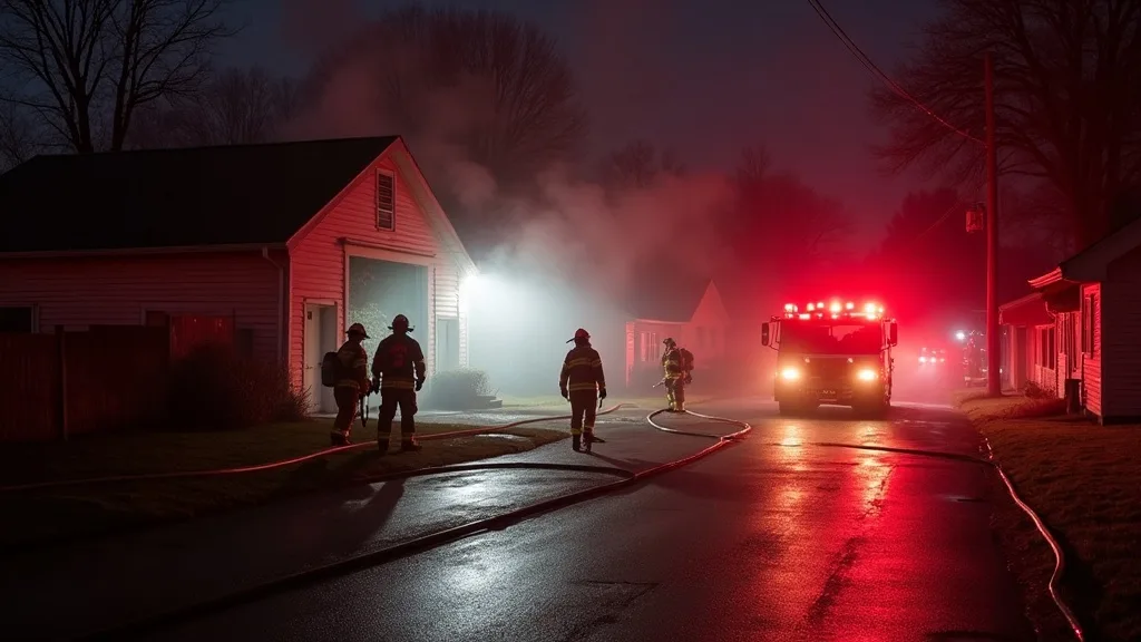 Editorial illustration for: Garage fire reported Sunday night in Lowville