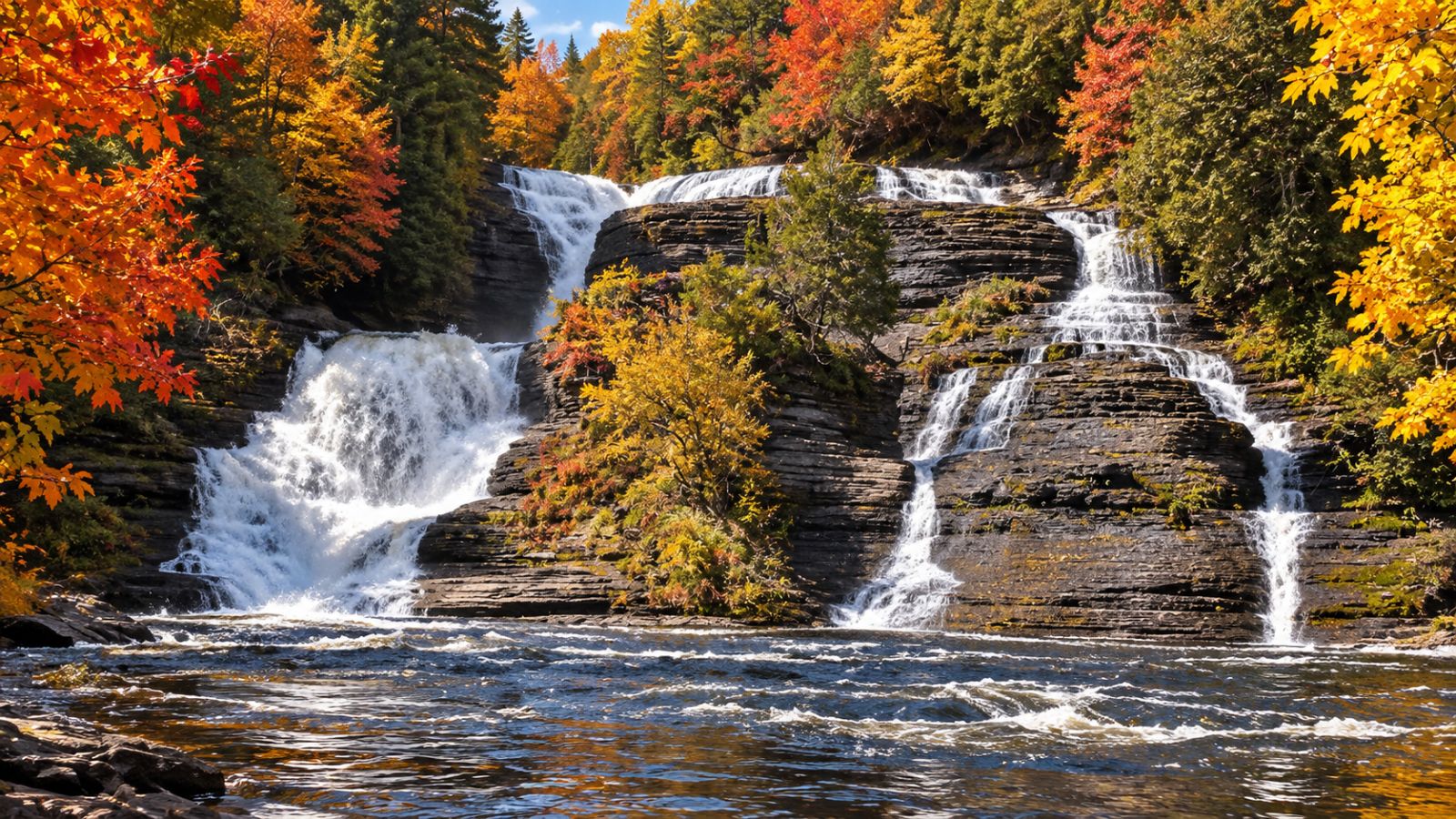 Whitaker Falls, Martinsburg — autumn illustration