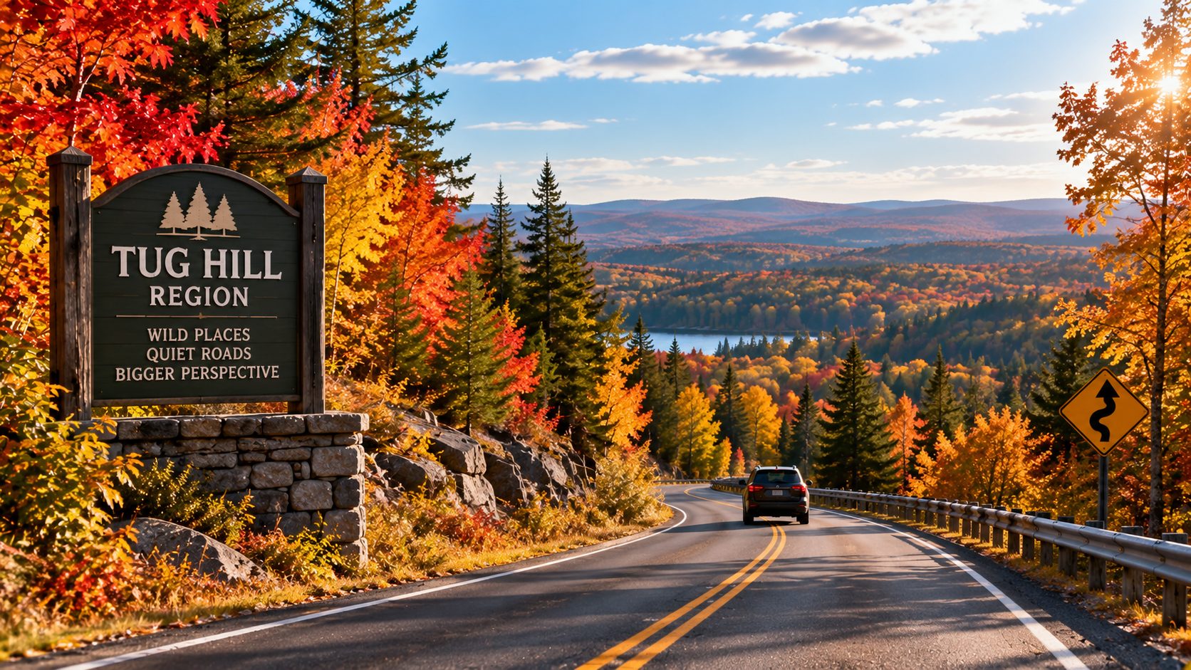Wide scenic overlook in late-afternoon fall light.