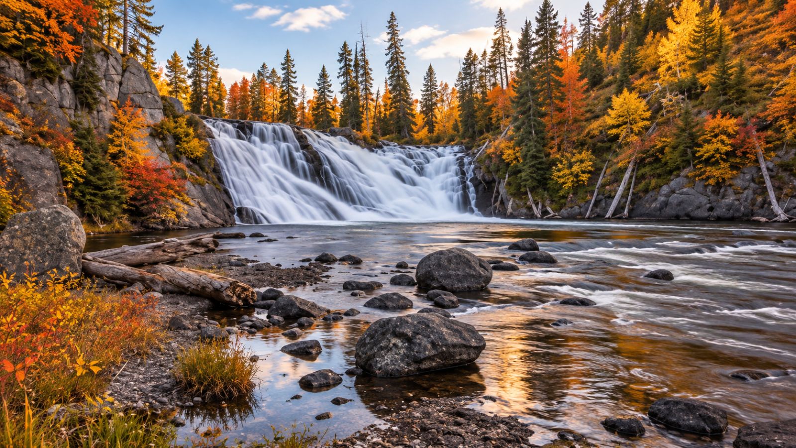 Lyons Falls, Lyons Falls — autumn illustration